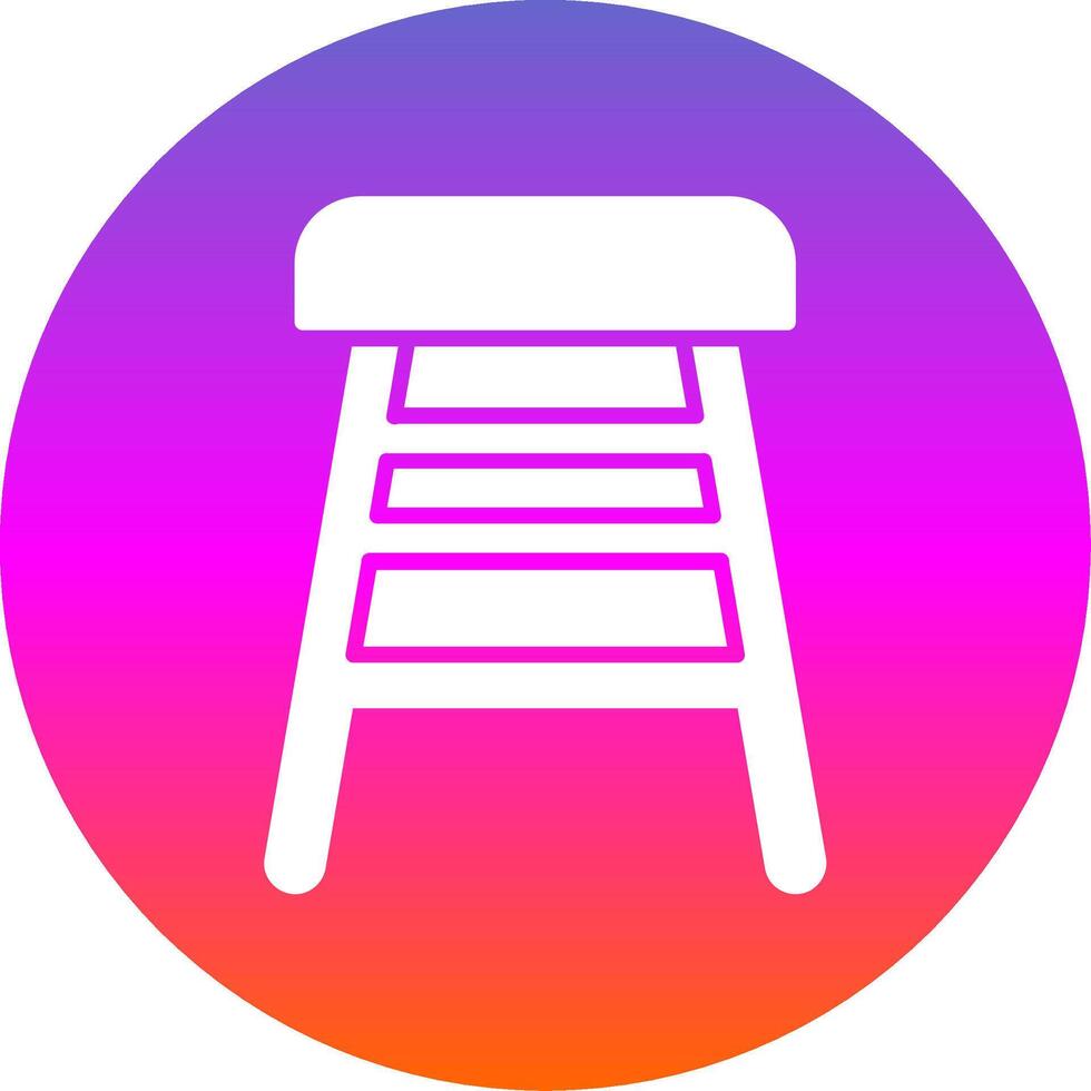 Bar Stool Glyph Gradient Circle Icon Design vector