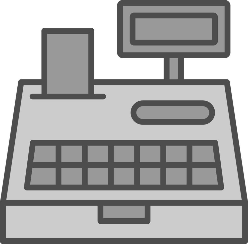 efectivo Registrarse línea lleno escala de grises icono diseño vector