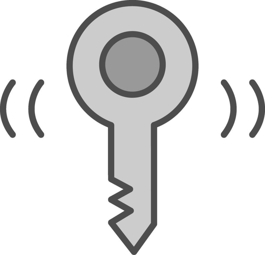 Key Line Filled Greyscale Icon Design vector