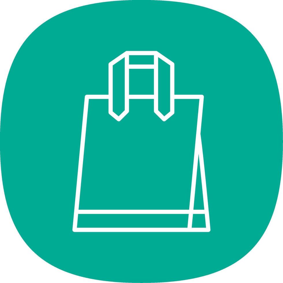 Tote Bag Line Curve Icon Design vector