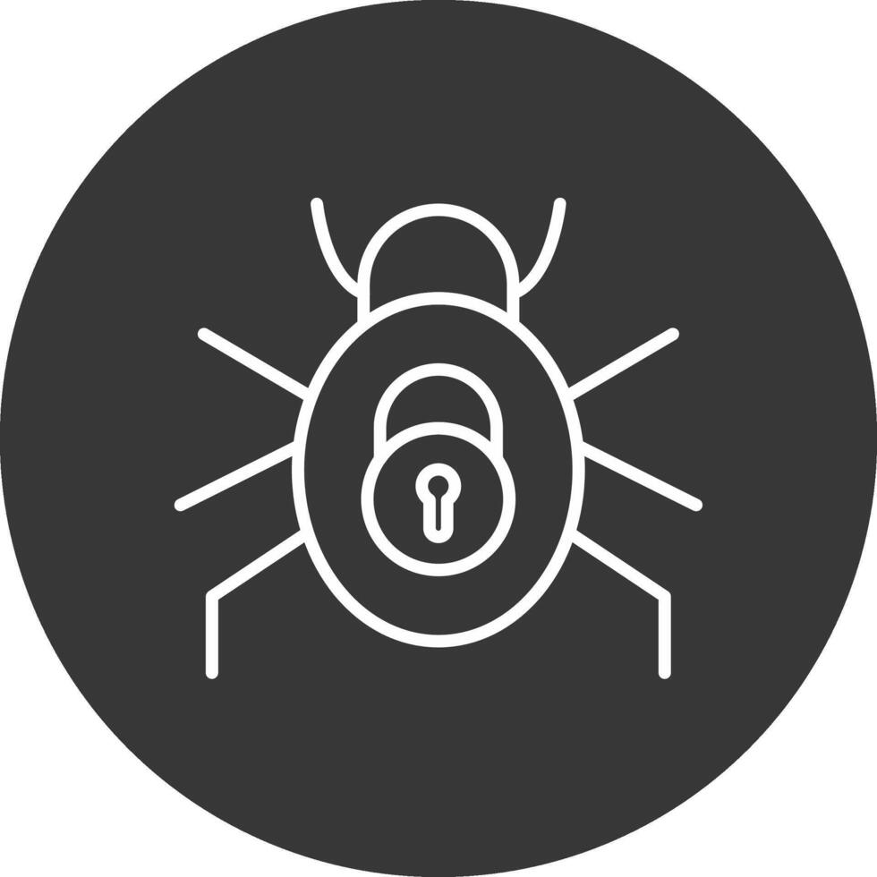 Security Bug Line Inverted Icon Design vector