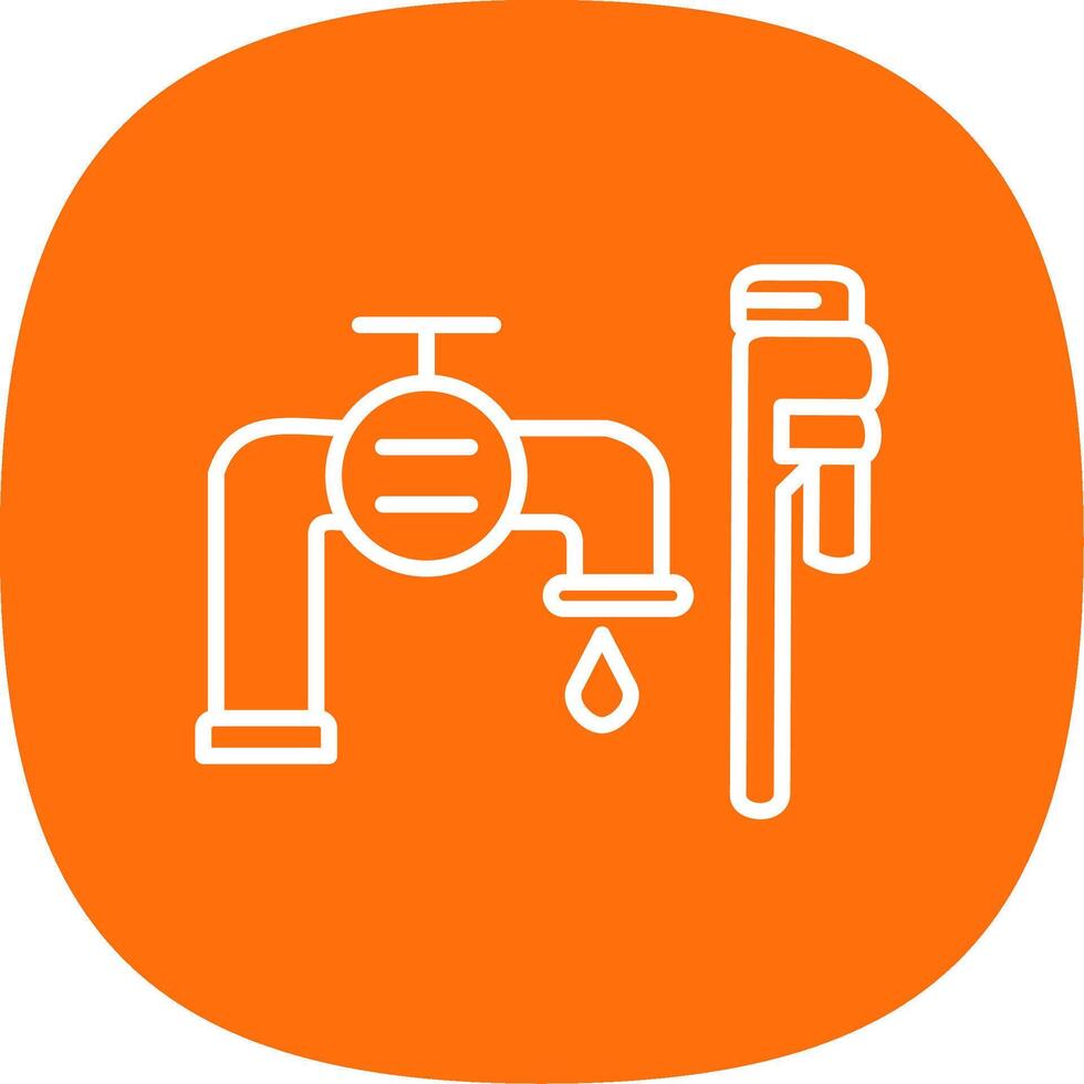 Plumbing installation Line Curve Icon Design vector