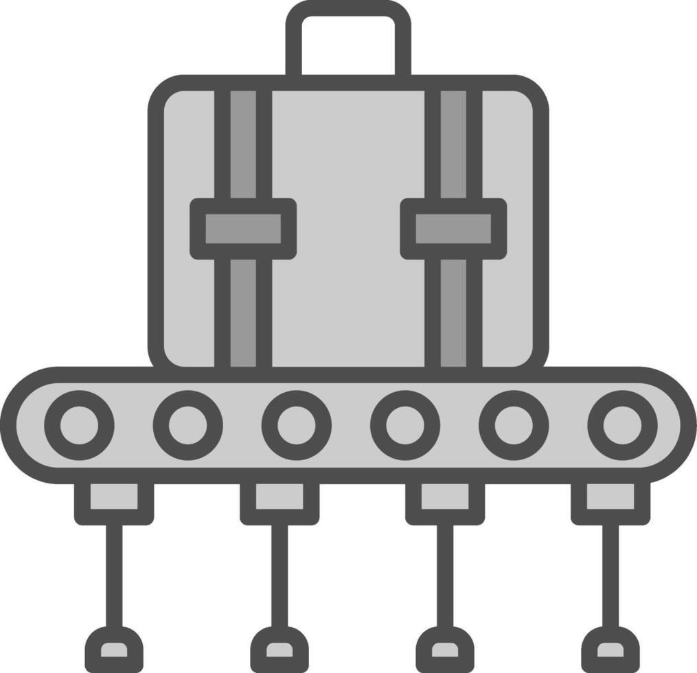 Baggage Conveyor Line Filled Greyscale Icon Design vector