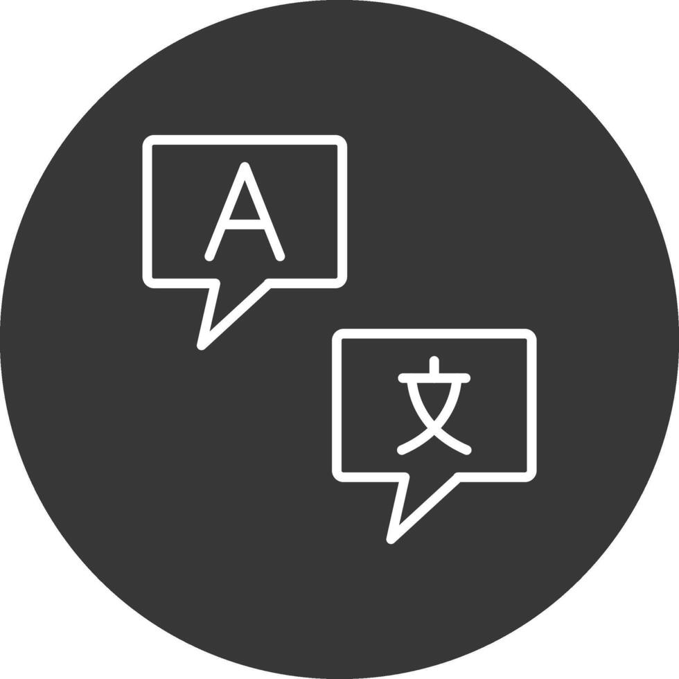 Languages Line Inverted Icon Design vector