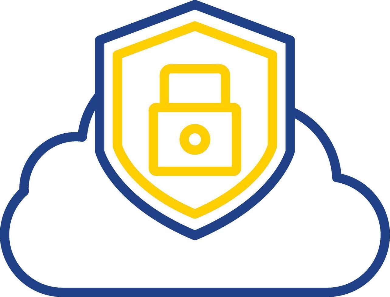 Cloud Security Line Two Colour Icon Design vector