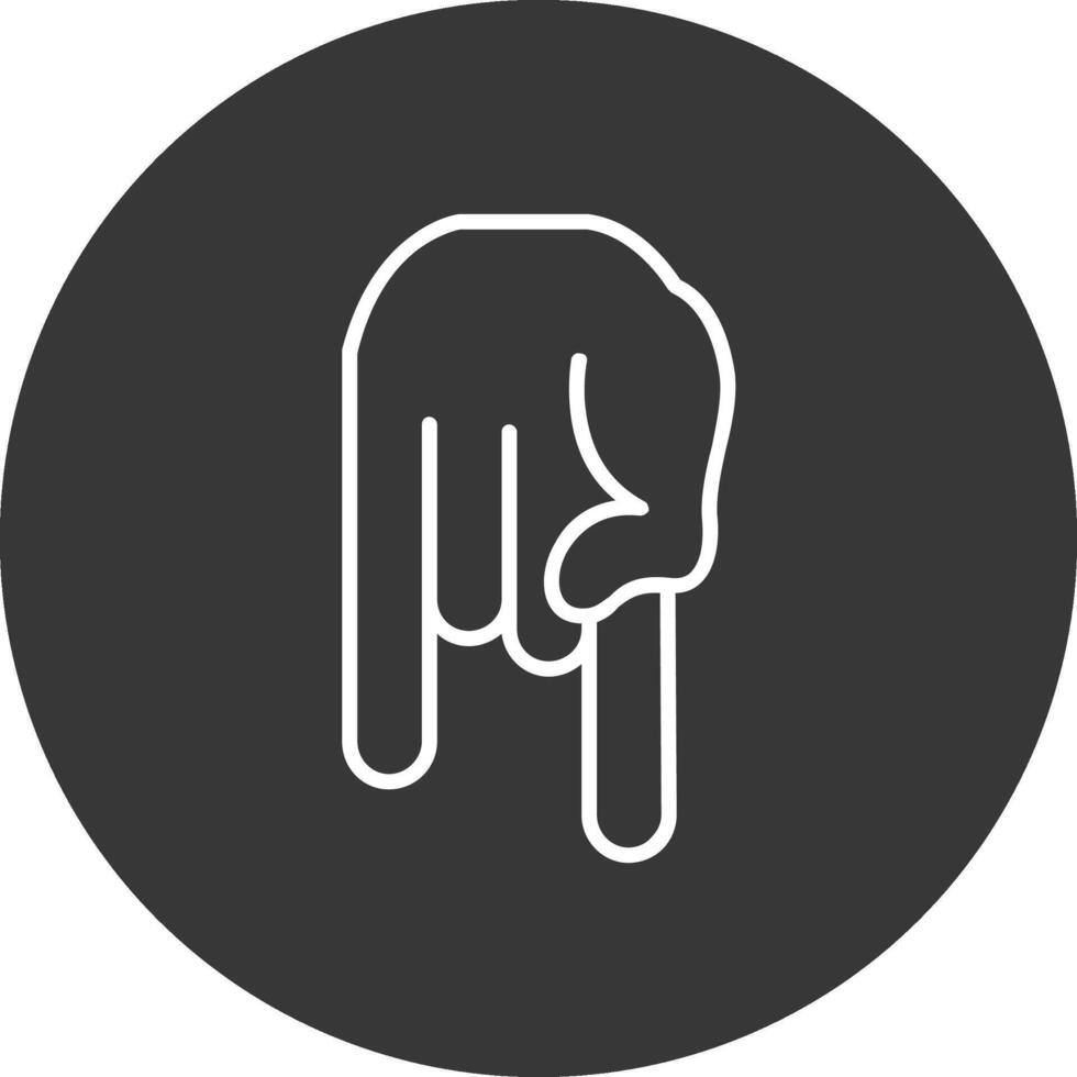 Pointing Down Line Inverted Icon Design vector