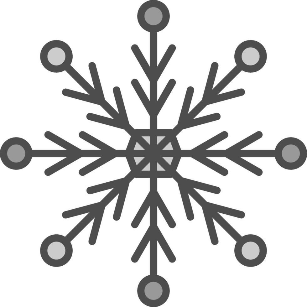 Snowflake Line Filled Greyscale Icon Design vector