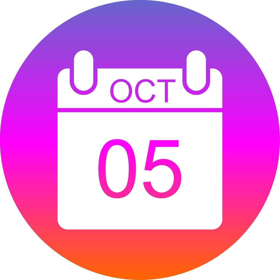 October Glyph Gradient Circle Icon Design vector