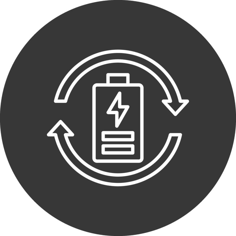 Eco Battery Line Inverted Icon Design vector