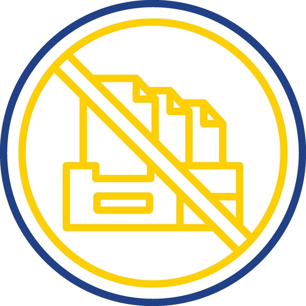 Prohibited Sign Line Two Colour Icon Design vector