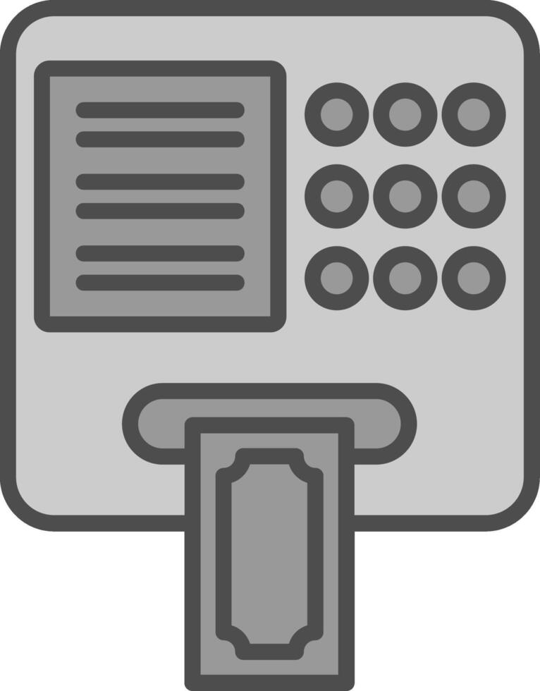 ATM Machine Line Filled Greyscale Icon Design vector