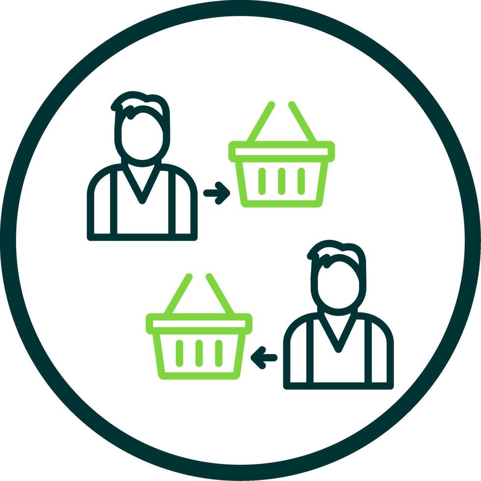Reseller Line Circle Icon Design vector