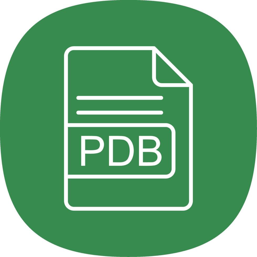 pdb archivo formato línea curva icono diseño vector