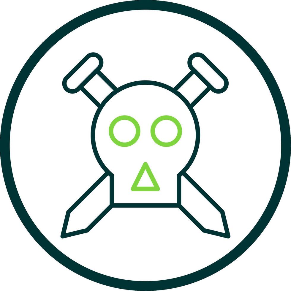 Skull Line Circle Icon Design vector