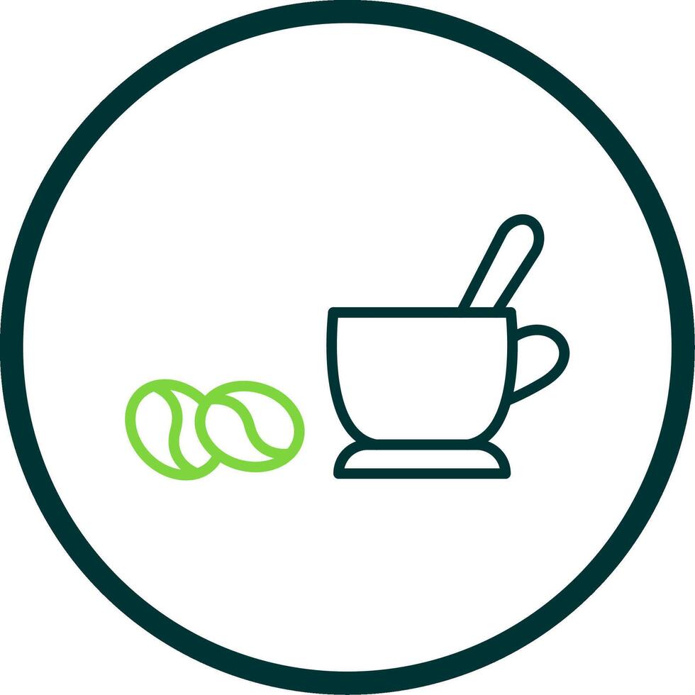 Coffee Line Circle Icon Design vector