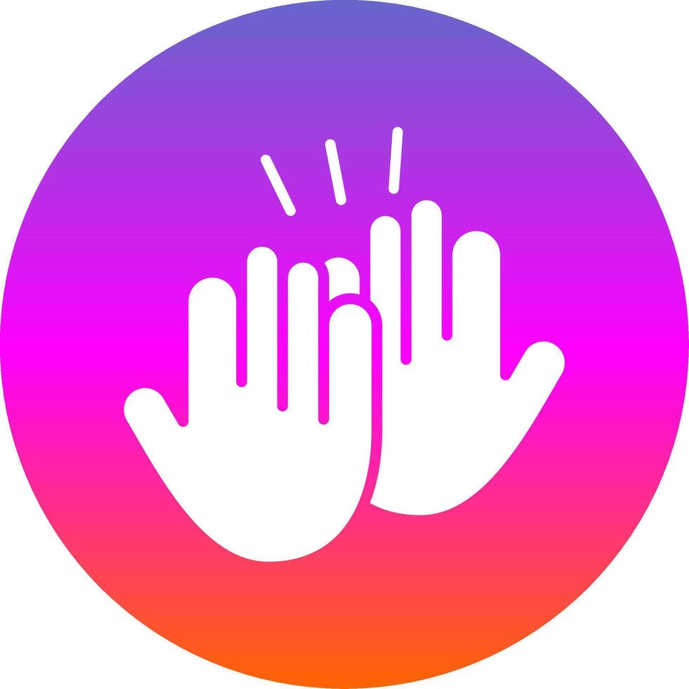 High Five Glyph Gradient Circle Icon Design vector