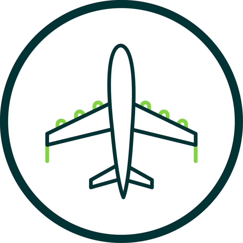 Plane Line Circle Icon Design vector