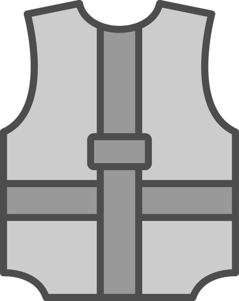 Safety Jacket Line Filled Greyscale Icon Design vector