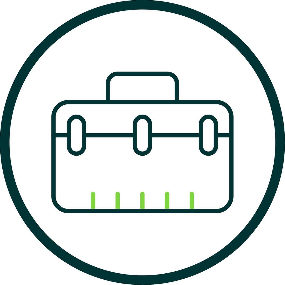 Suitcase Line Circle Icon Design vector