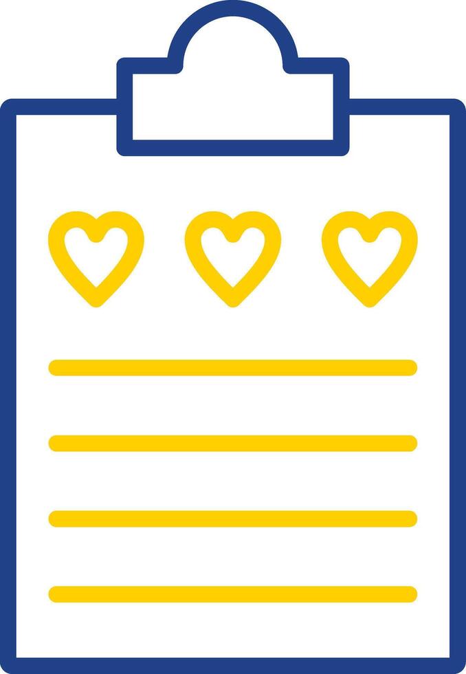 Wish List Line Two Colour Icon Design vector