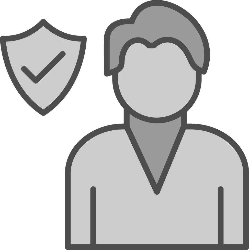 Employee Insurance Line Filled Greyscale Icon Design vector