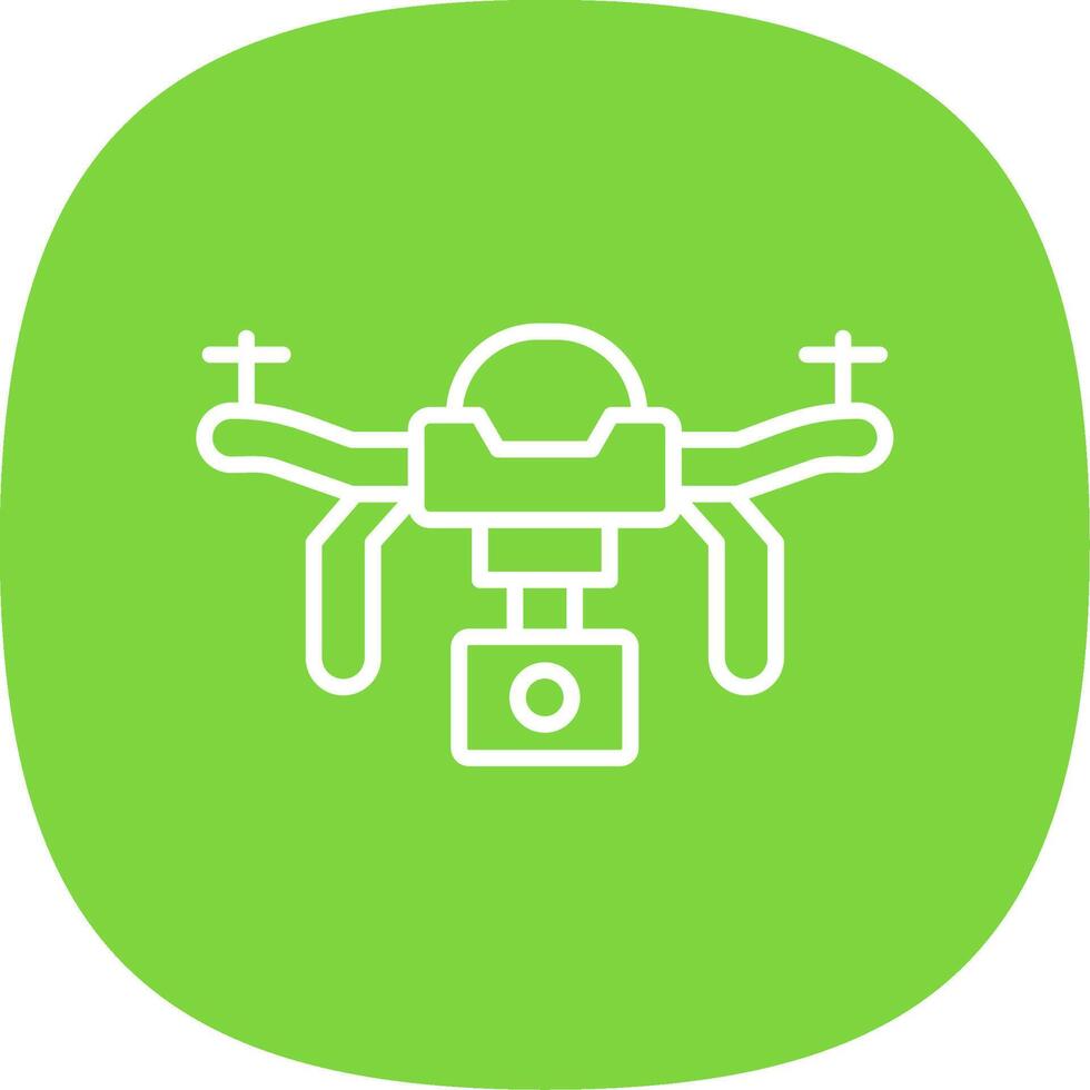 Drone Line Curve Icon Design vector