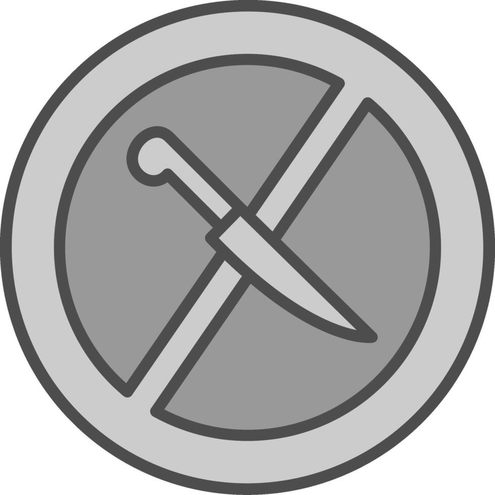 No Knife Line Filled Greyscale Icon Design vector