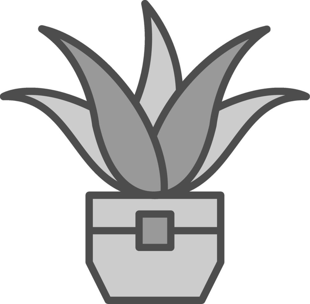 Aloe Vera Line Filled Greyscale Icon Design vector