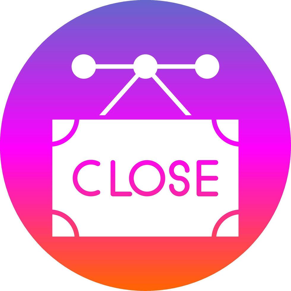 Close Glyph Gradient Circle Icon Design vector