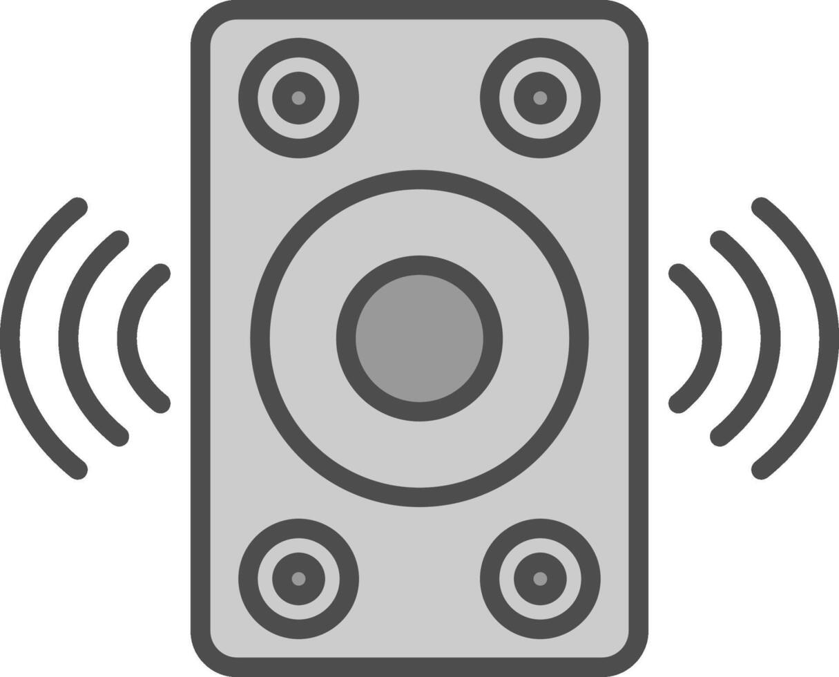 altavoz línea lleno escala de grises icono diseño vector