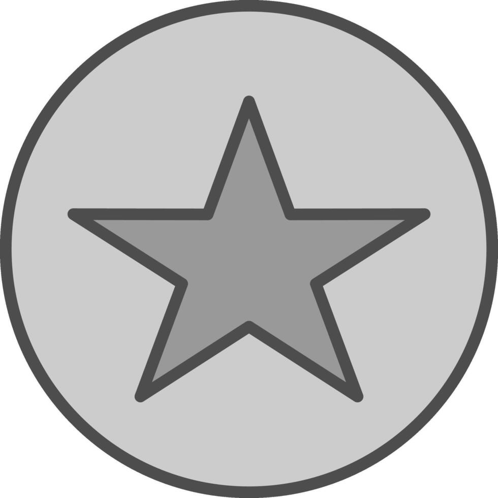 Star Line Filled Greyscale Icon Design vector