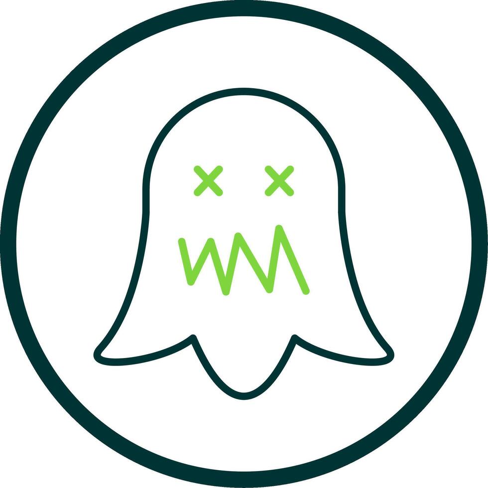 Ghost Line Circle Icon Design vector