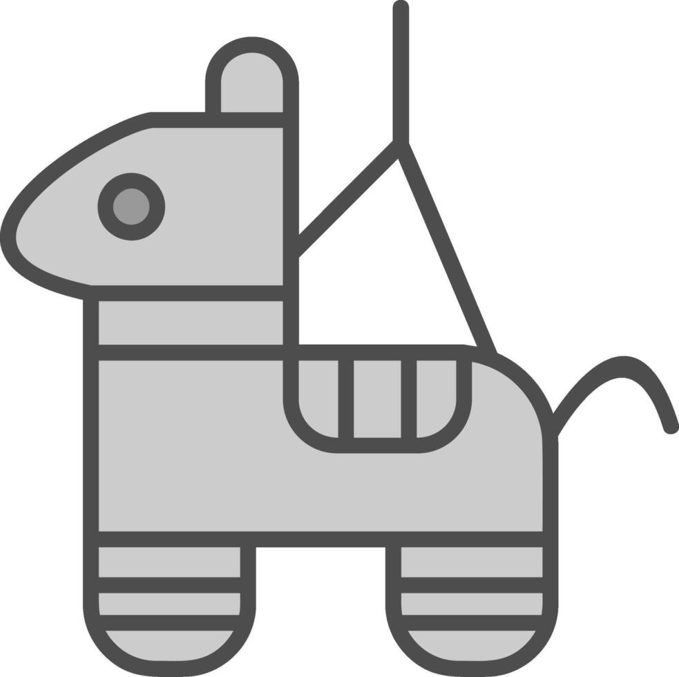 Pinata Line Filled Greyscale Icon Design vector