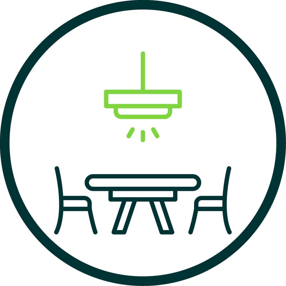 Dinner Table Line Circle Icon Design vector