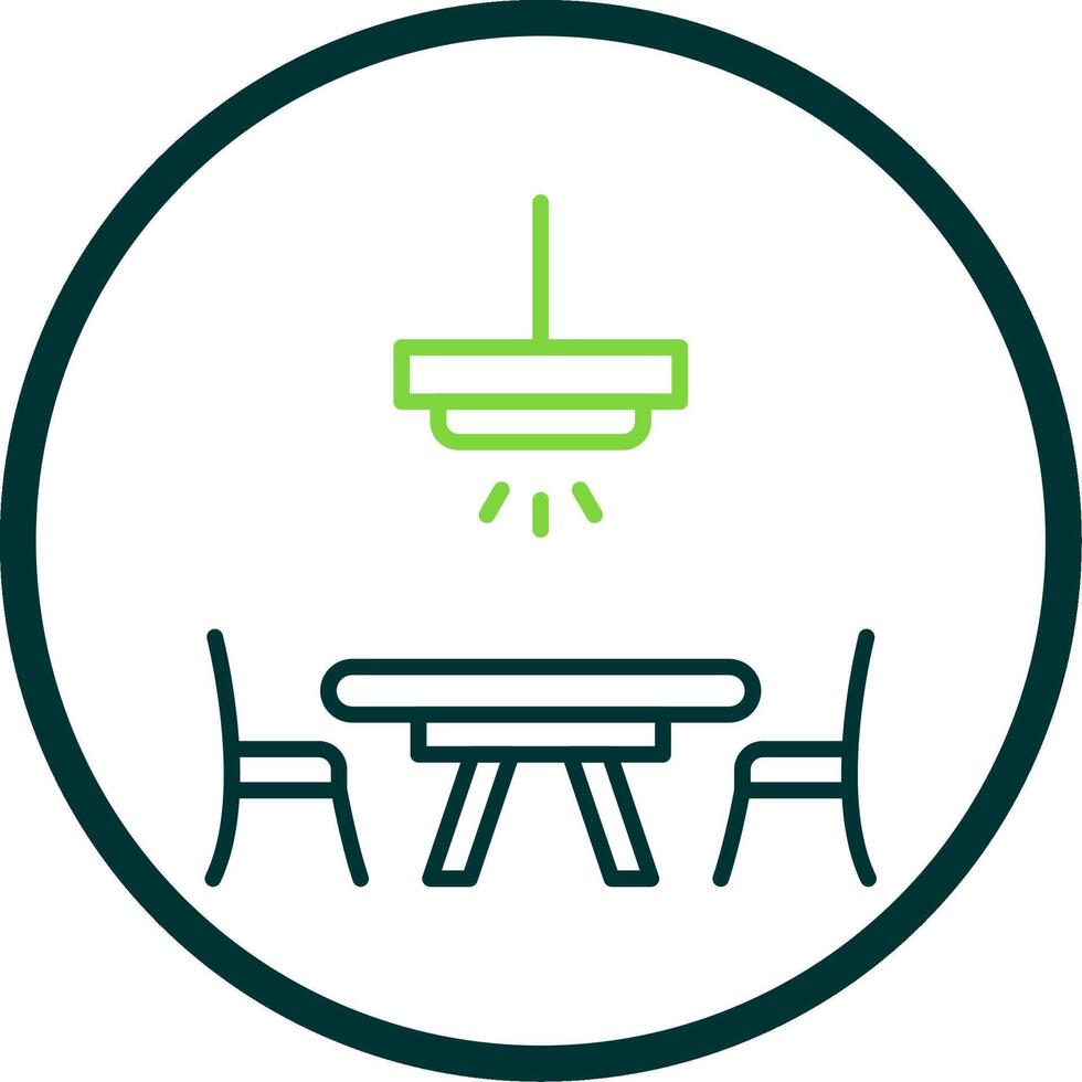 Dinner Table Line Circle Icon Design vector