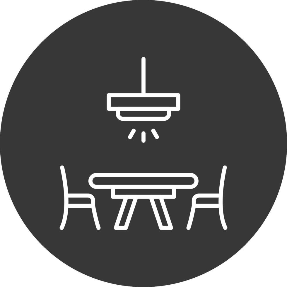 Dinner Table Line Inverted Icon Design vector