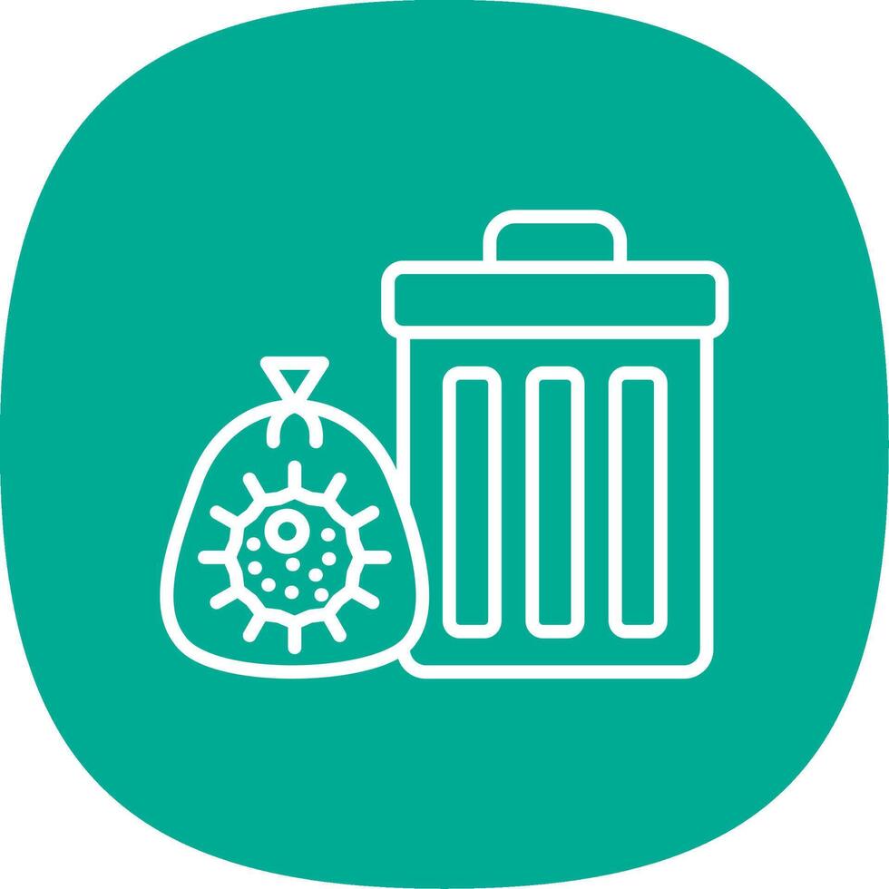 Trash Line Curve Icon Design vector
