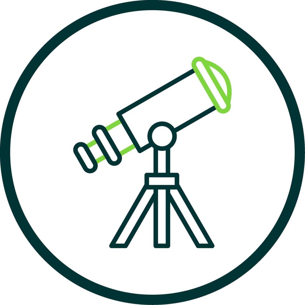 Telescope Line Circle Icon Design vector