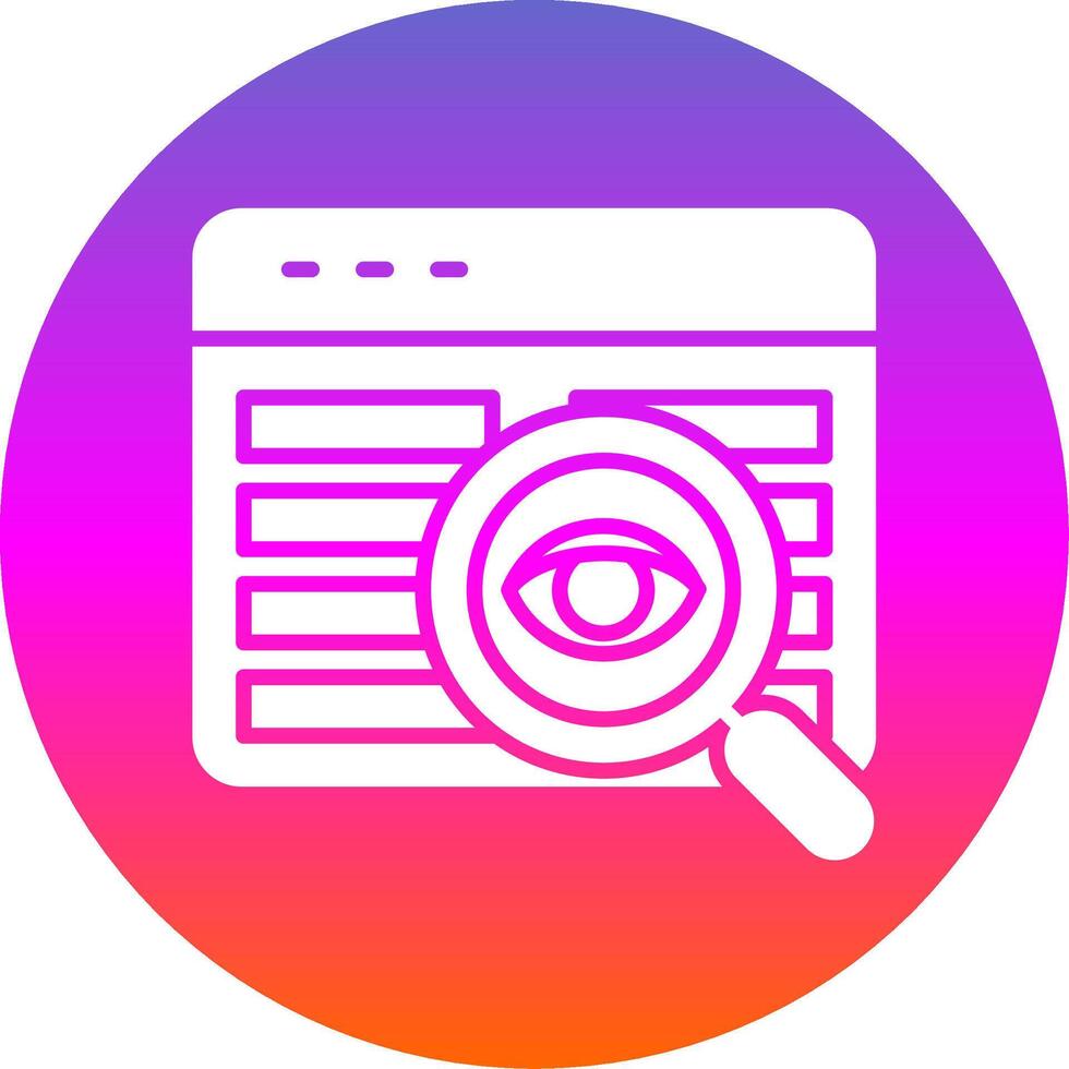 código revisión glifo degradado circulo icono diseño vector