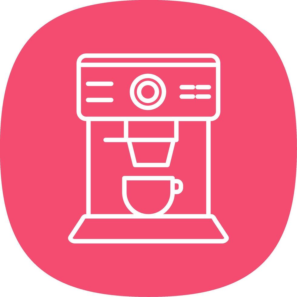 Coffee Machine Line Curve Icon Design vector