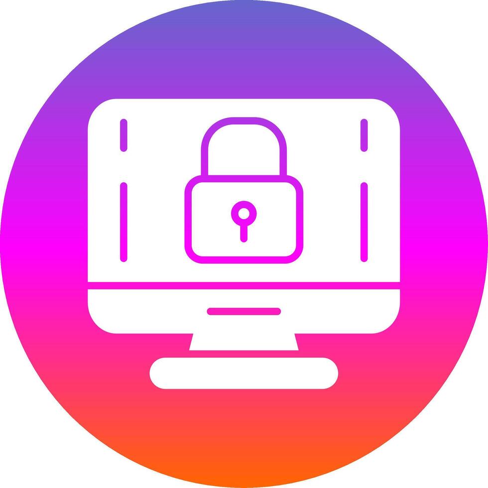 Computer Glyph Gradient Circle Icon Design vector