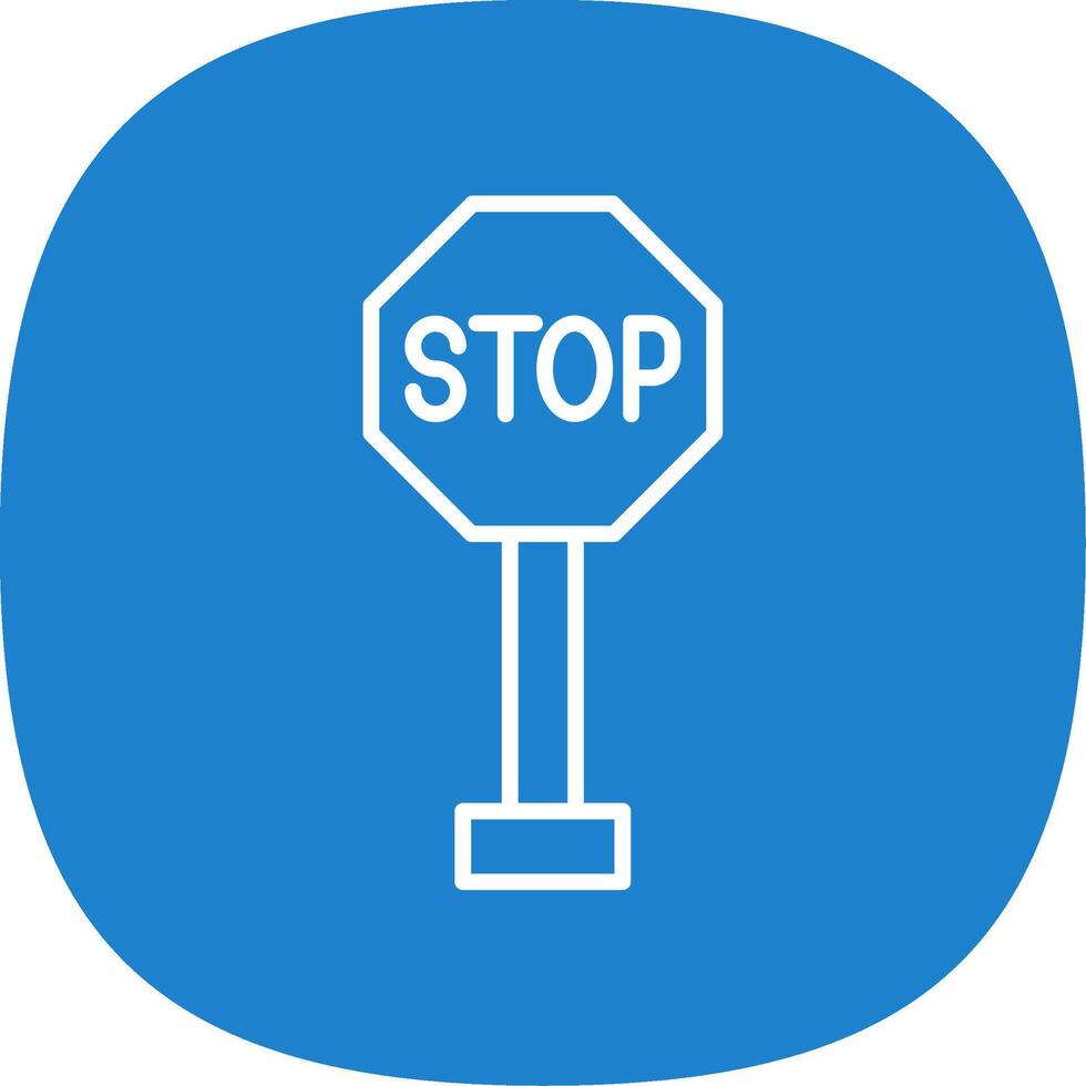 Stop Sign Line Curve Icon Design vector