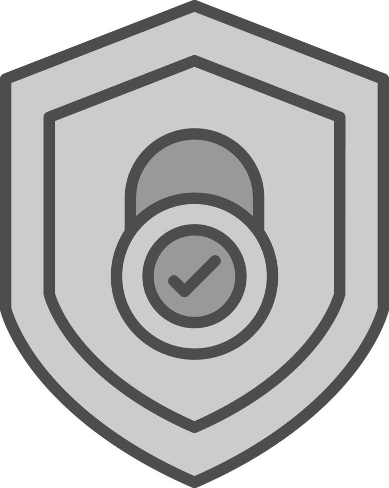 Security Check Line Filled Greyscale Icon Design vector