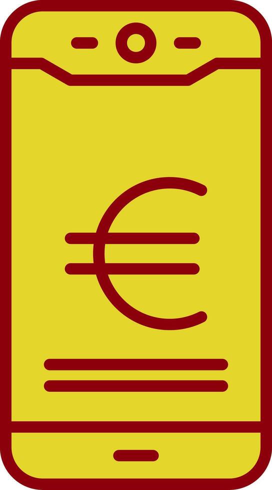 Euro Mobile Pay Vintage Icon Design vector