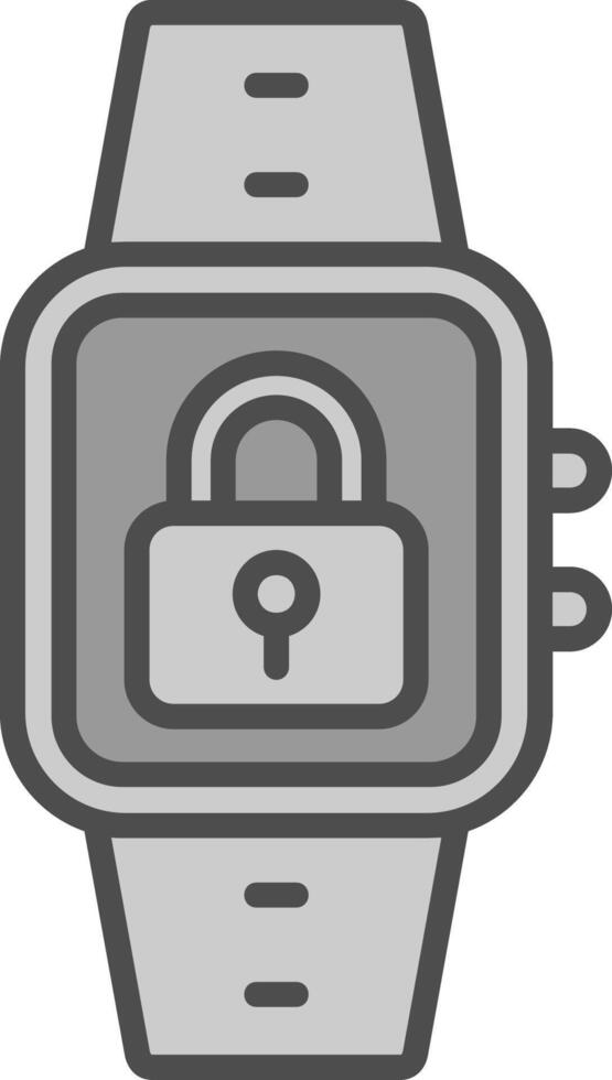 Lock Line Filled Greyscale Icon Design vector