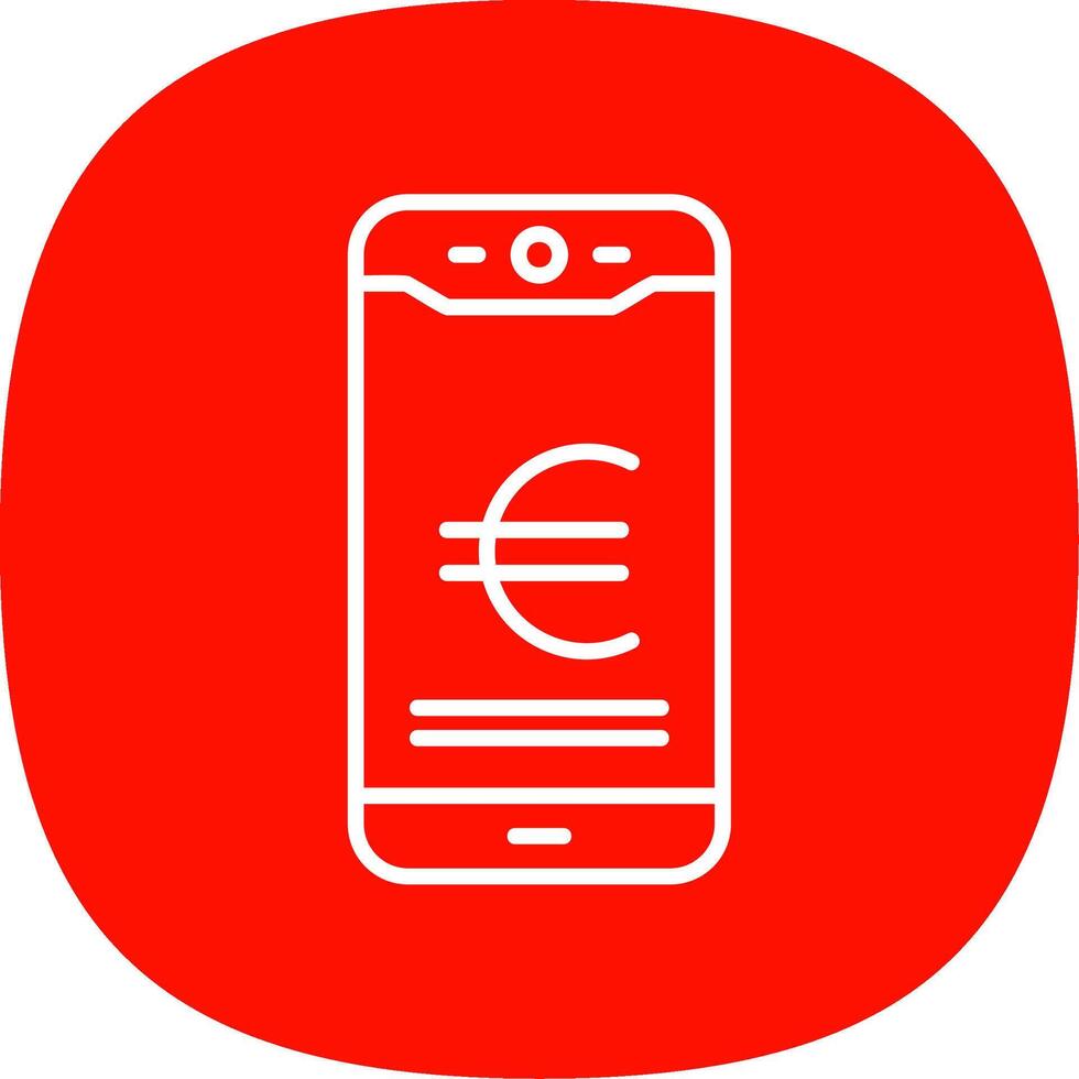 Euro Mobile Pay Line Curve Icon Design vector