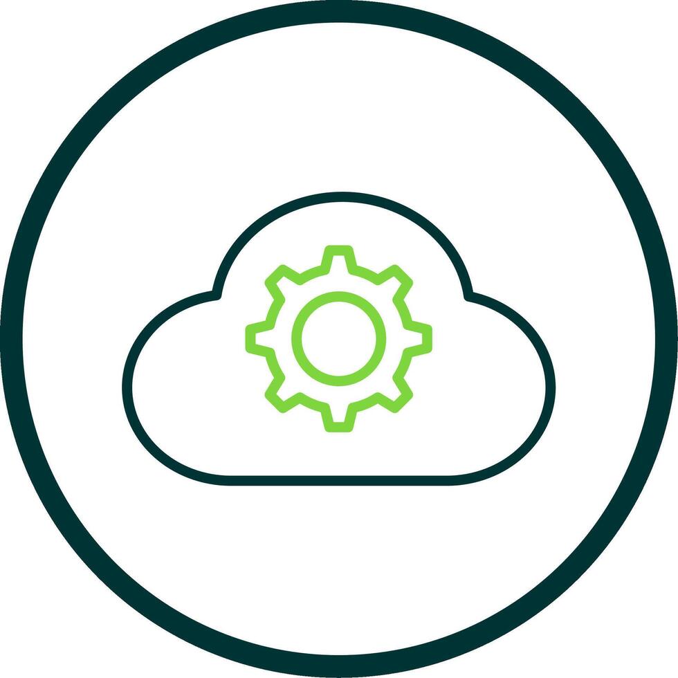 Cloud Settings Line Circle Icon Design vector