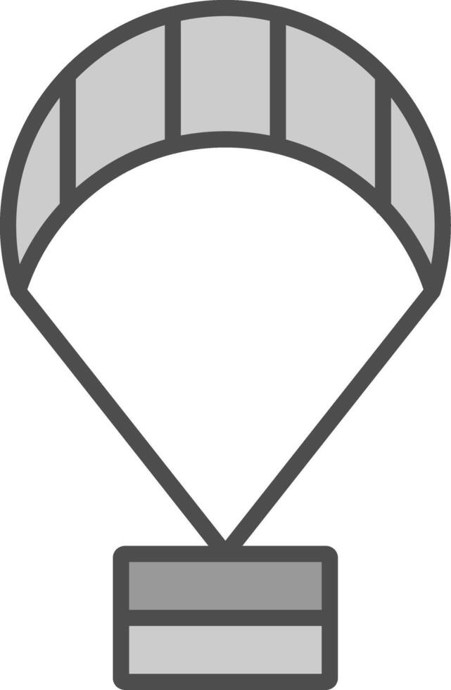 Paragliding Line Filled Greyscale Icon Design vector