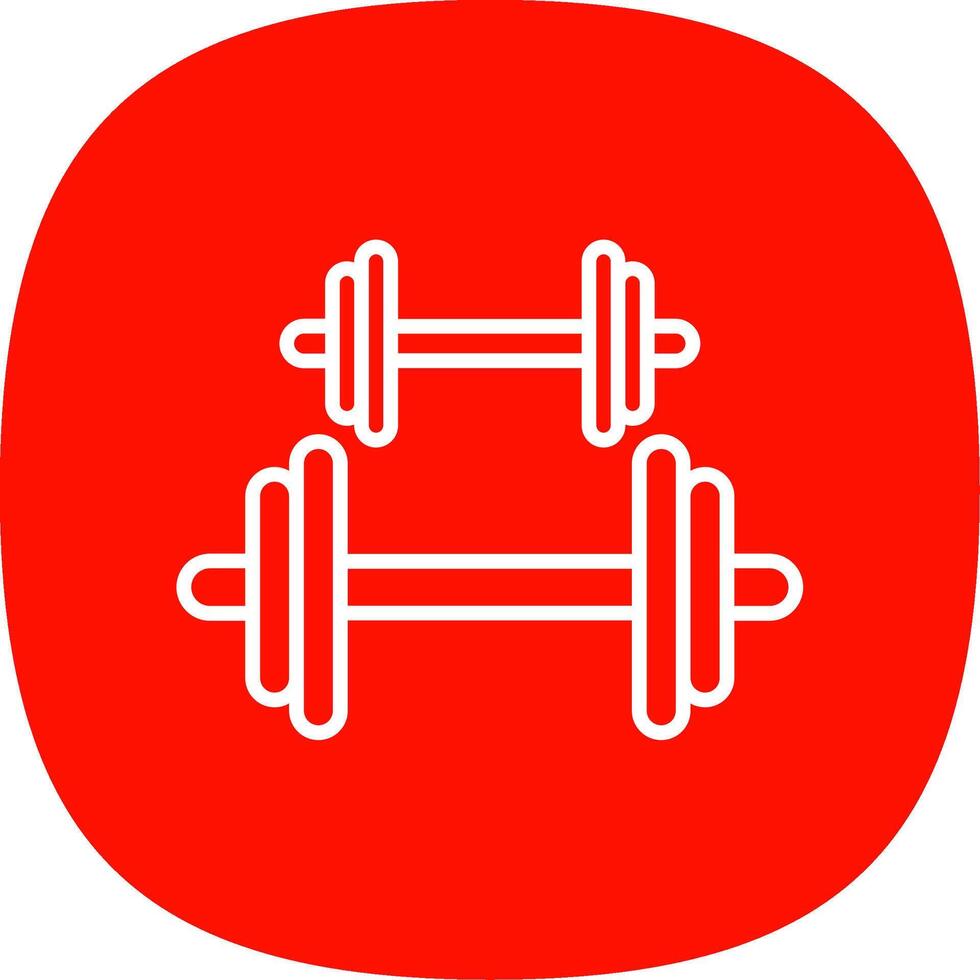 Dumbbell Line Curve Icon Design vector