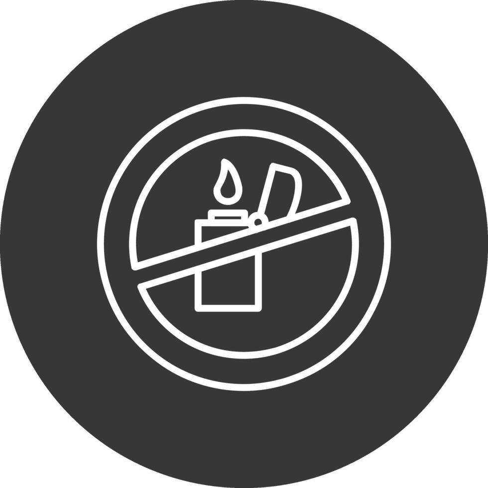 No Lighter Line Inverted Icon Design vector